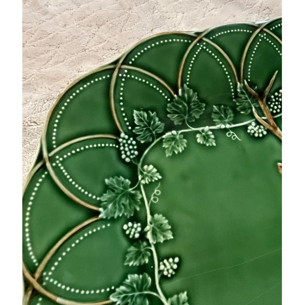 Bordallo Pinheiro Woods Deer Platter Tray Green Buck Portugal 18.75" Bosque Hunt - Picture 7 of 13